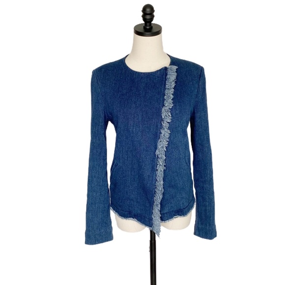 AG Delia Fringe Denim Moto Jacket | SMALL - Picture 5 of 11